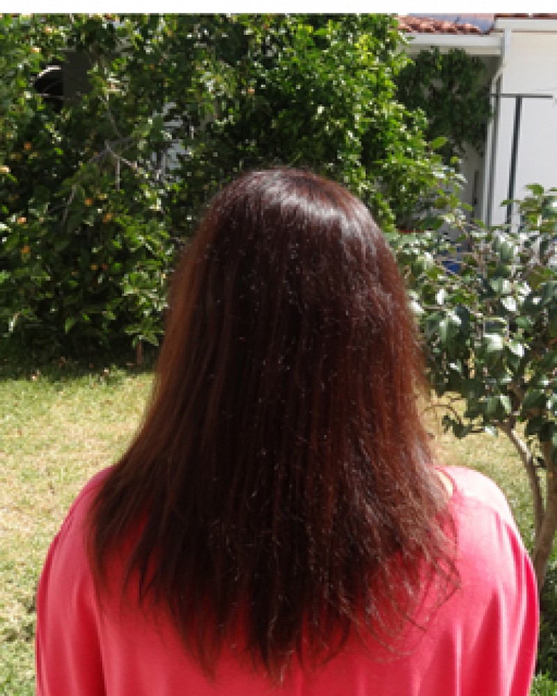 O meu cabelo castanho choc 7 semanas depois