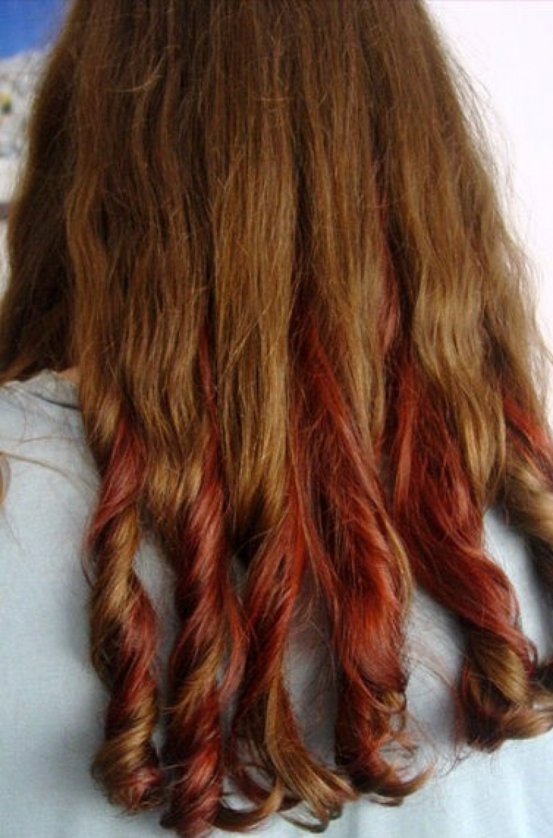 Apenas o cabelo de dentro pintado