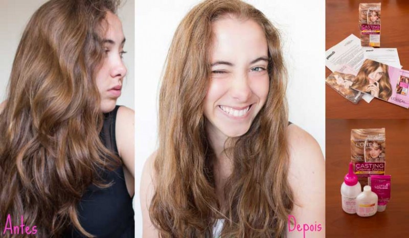 Kit recebido - Louro Acetinado 801 - Antes e Depois - &num;youzzccgloss